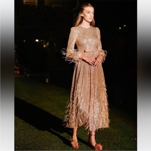 Antonio Melani Sequin Feathered A-line Dress Size 2 NWT - Picture 12 of 12